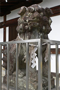 池田市鉢塚の五社神社狛犬（吽像）