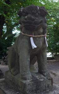 尼崎市若王寺の熊野大神社狛犬（吽形）