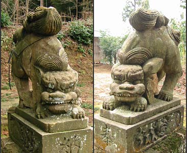 船橋の三島神社人面狛犬