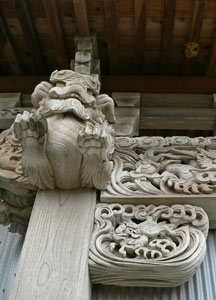 稲鯨の北野神社社殿木鼻