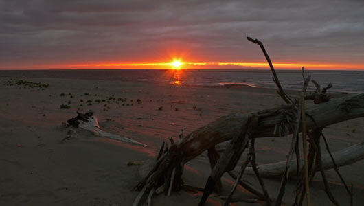 五十嵐浜の日没
