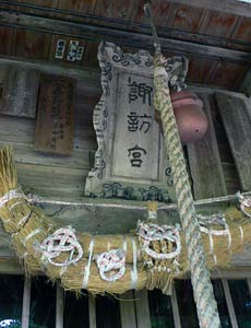 茗荷沢の諏訪神社拝殿の額