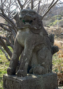 相川下戸村北野神社狛犬（阿像）