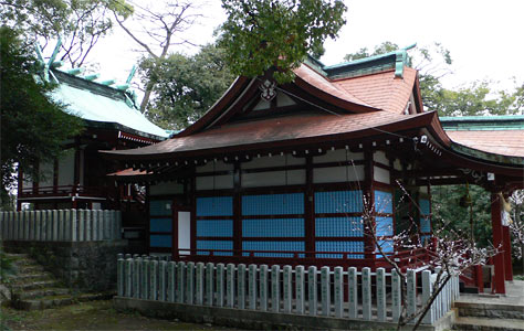 野口天満神社の社殿側面