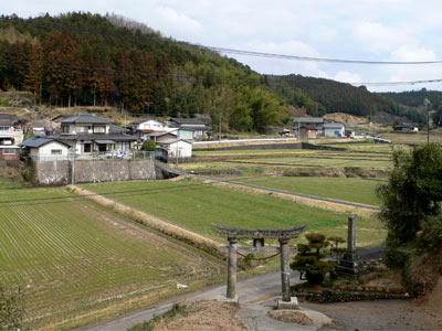 安心院町荘の大山神社周辺の眺め