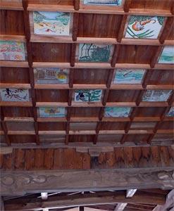 大分市久原の久原神社拝殿の天井絵